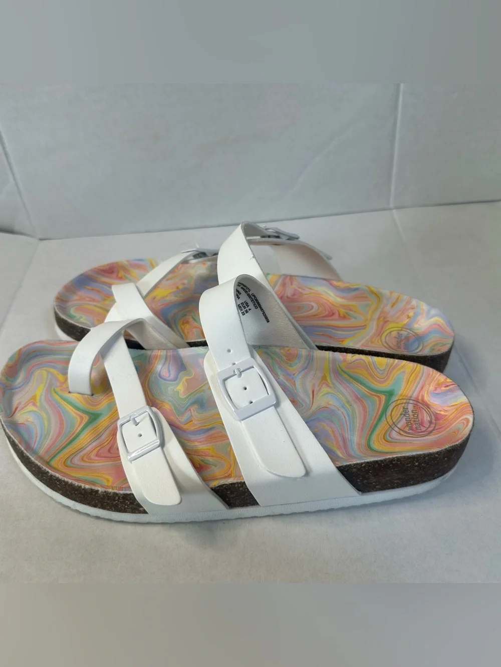 Wonder Nation Shoes  Girls Size 4 Double Buckle Slides Sandals! New without box
